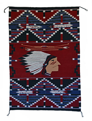 Pictorial : Indian Chief : Native American Weaving : Lusandra Williams : 3349 - Getzwiller's Nizhoni Ranch Gallery