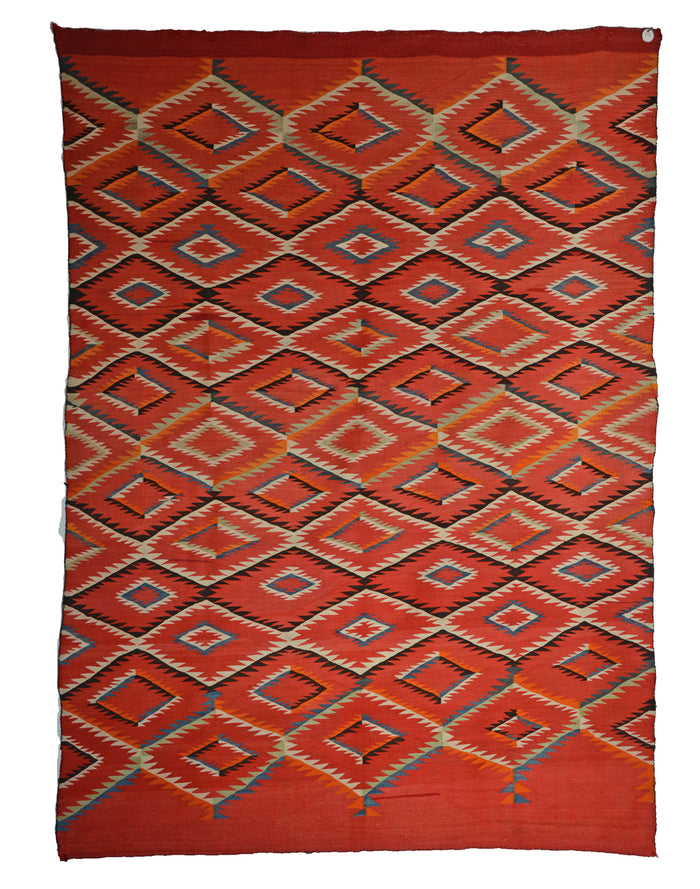 Late Classic Navajo Serape : Historic Navajo Textile : PC 67  : 55" X 75" (4'7" x 6'3")