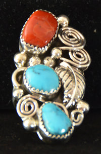 Native American Jewelry : Navajo : Ring : Turquoise : Kenneth Largo : NAJ- 3R, view 1