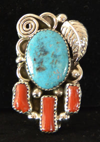 Native American Jewelry : Navajo : Ring : Turquoise : Kenneth Largo : NAJ- 4R, view 1