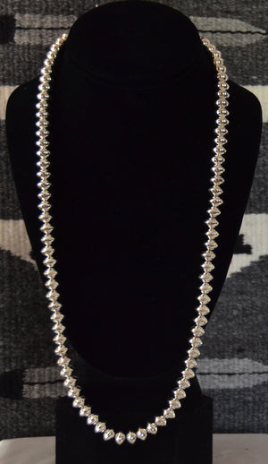 Native American Jewelry : Hand Crafted Silver Bead Necklace : Jeffrey Nelson : NAJ-N45 - Getzwiller's Nizhoni Ranch Gallery