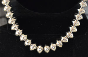 Native American Jewelry : Hand Crafted Silver Bead Necklace : Jeffrey Nelson : NAJ-N45 - Getzwiller's Nizhoni Ranch Gallery