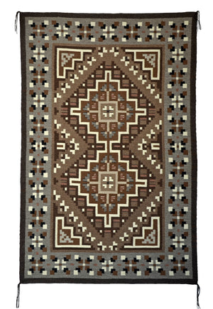 Two Grey Hills Navajo Rug : Helen Bia : Churro 1599 : 39" x 60" - Getzwiller's Nizhoni Ranch Gallery