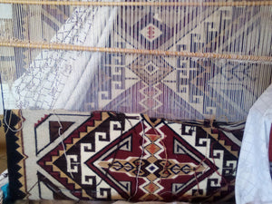 Teec Nos Pos Navajo Rug : Ava Tommie :  Linda Nez : Churro 1706 : 35" x 61" (2'11" x 5'1")