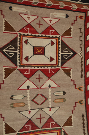 Teec Nos Pos Navajo Weaving : Antique : PC 145  : 40" x 73"