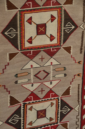 Teec Nos Pos Navajo Weaving : Antique : PC 145  : 40" x 73"