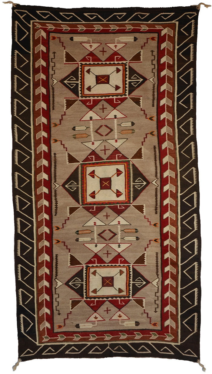 SOLD: Teec Nos Pos Navajo Weaving : Antique : PC 145  : 40" x 73" (3'4" x 6'1") : Call for Pricing