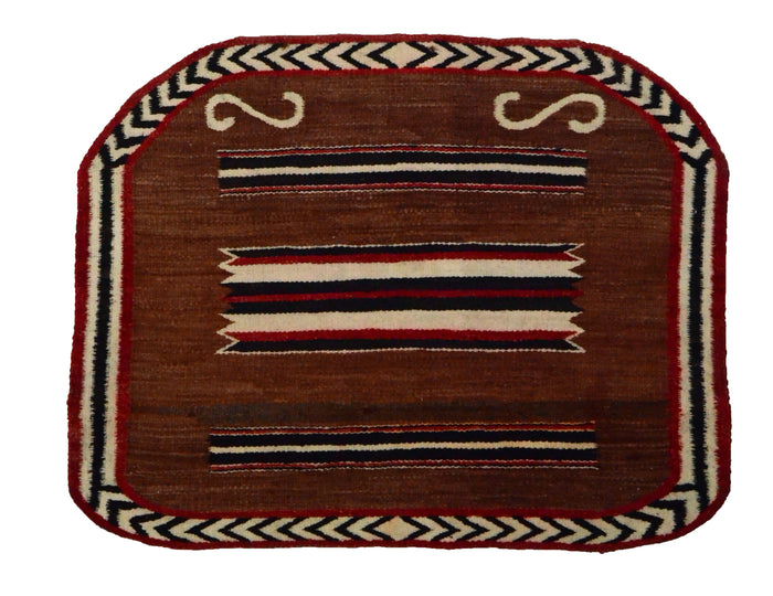 Single Saddle Blanket : Historic Navajo Weaving : PC 286 : 24″ x 31″ : (2' x 2'7")