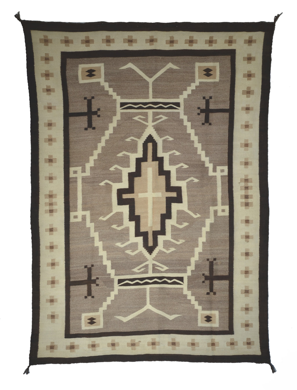 Two Grey Hills - Toadlena Navajo Weaving : Historic : PC 129 : 46" x 65" - Getzwiller's Nizhoni Ranch Gallery