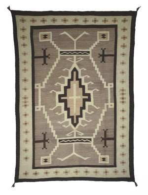 Two Grey Hills - Toadlena Navajo Weaving : Historic : PC 129 : 46" x 65" - Getzwiller's Nizhoni Ranch Gallery