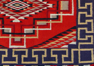 HOLD Saddle Blanket - Single Sunday Navajo Weaving : Historic : PC 119 : 25" x 25" - Getzwiller's Nizhoni Ranch Gallery