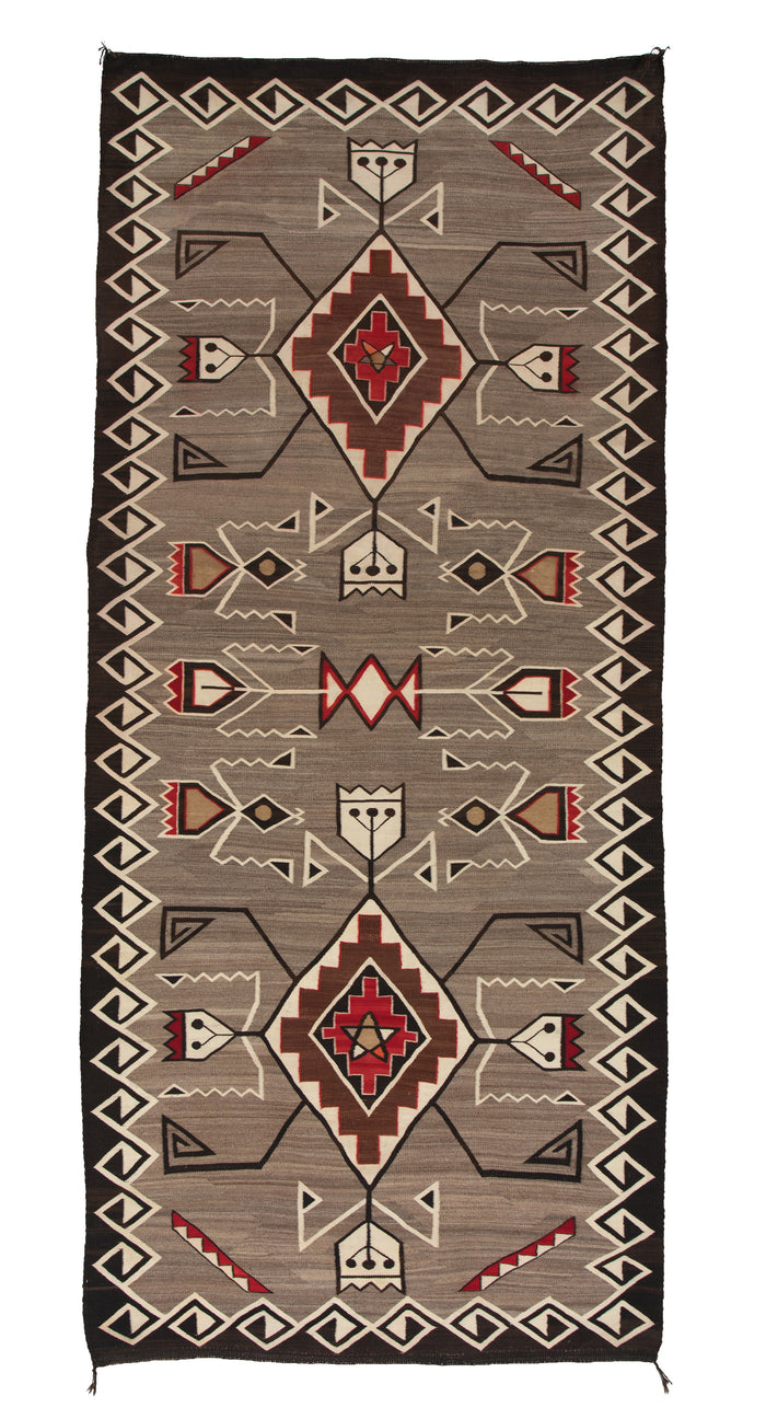 Teec Nos Pos Navajo Weaving : Historic : PC 88 : 43" x 100" : (3'7"x 8'4")