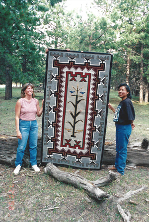 Tree of Life Pictorial Navajo Rug : Berlinda Nez Barber : Churro 174 : 48"  x 72"