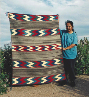 Serape Navajo Weaving : Lucie Marianito : Churro 656